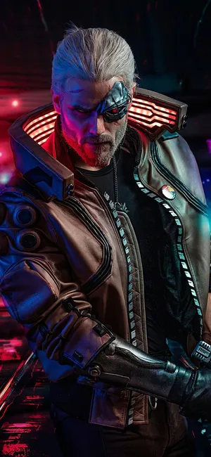 Geralt Custom Character Cyberpunk 2077 Iphone Wallpaper