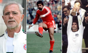 Gerd Muller In Different Age Collage Wallpaper