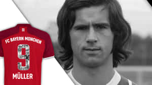 Gerd Muller With Fc Bayern Munchen Jersey Wallpaper