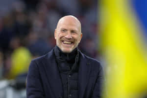 German Football Official Smiling Matthias Sammer Blue Blazer Wallpaper