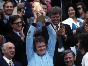 German Former Professional Football Goalkeeper Sepp Maier World Cup Trophy Wallpaper