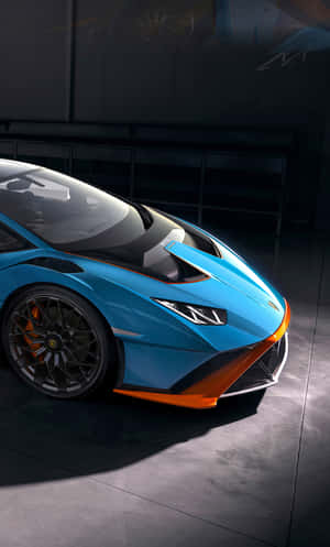 Get Behind The Wheel Of An Electric Blue Lamborghini Wallpaper