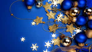 Get Into The Festive Mood With A Dazzlingly Beautiful Gold-themed Christmas Celebration. Wallpaper