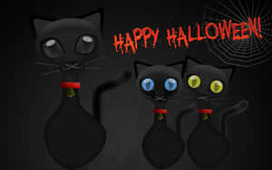 Get Into The Halloween Spirit With This Spooky Black Cat Decoration! Wallpaper