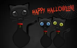 Get Into The Halloween Spirit With This Spooky Black Cat Decoration! Wallpaper