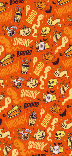 Get Into The Mood Of Orange Halloween Wallpaper