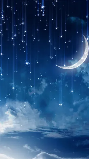 Get Lost In The Moon And Stars With This Gorgeous Phone Wallpaper. Wallpaper