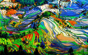 Get Lost In This Beautiful Trippy Abstract Landscape And Explore The Depths Of Your Imagination Wallpaper