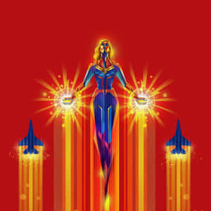 Get Ready For A High-powered Adventure With Captain Marvel 2 Wallpaper