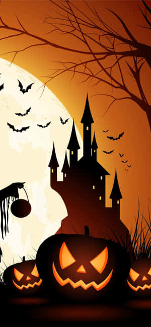 Get Ready For A Spooky Halloween Dressed In Orange Wallpaper