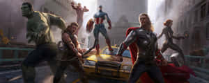 Get Ready For Action With Avengers Dual Screen Wallpaper