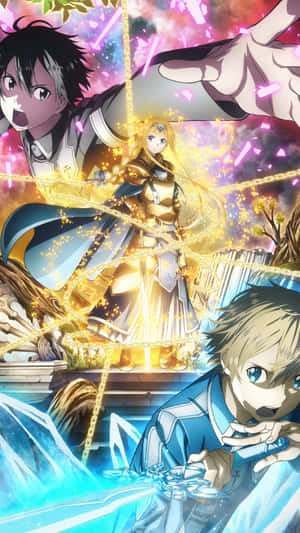 Get Ready For Smartphone Entertainment Enhanced By Sword Art Online Wallpaper