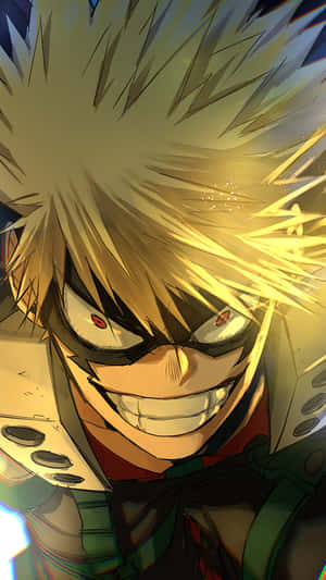 Get Ready For The Power Of Bakugo Phone Wallpaper