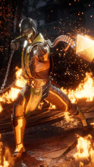 Get Ready To Battle In The Ultimate Tournament With The Mortal Kombat Game On The Iphone Wallpaper