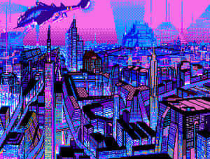 Get Ready To Be Immersed Into The Cyberpunk Pixel Art! Wallpaper