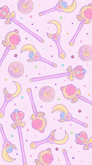 Get Ready To Save The World With The Iconic Sailor Moon Pattern Wallpaper