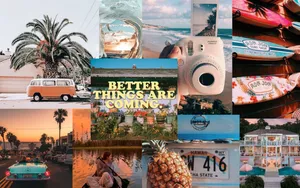 Get Ready To Send Summer Vibes With Aesthetically Pleasing Collage Laptop Wallpaper