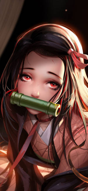 Get The Nezuko Iphone For A Phone That Looks As Cool As She Does! Wallpaper