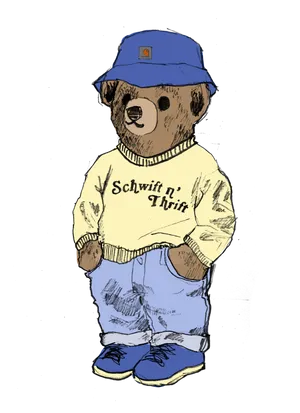 Get Thrifty Cute Bear Mascot Wallpaper