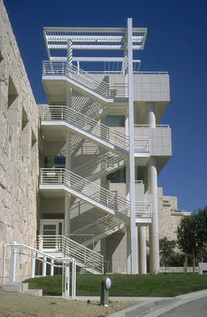 Getty Center Modern Architecture Exterior Staircase Wallpaper