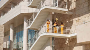 Getty Center Musicianson Balcony Wallpaper