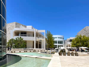 Getty Center Sunny Courtyard View Wallpaper