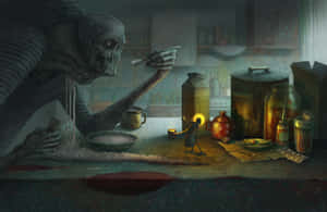 Ghastly_ Kitchen_ Encounter Wallpaper