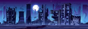 Ghetto Hood Night City Moon Wallpaper