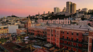 Ghiradelli Square Brick Building Afternoon Wallpaper