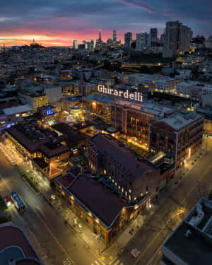 Ghirardelli Square Illuminated At Night Wallpaper