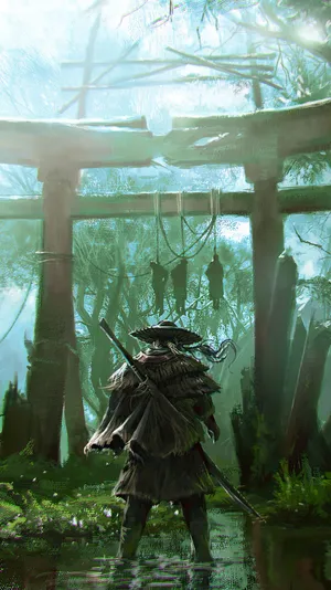 Ghost Of Tsushima Ryuzo In Back View 4k Wallpaper