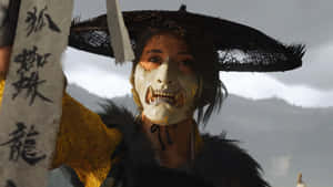 Ghost Of Yotei Character Mask Wallpaper