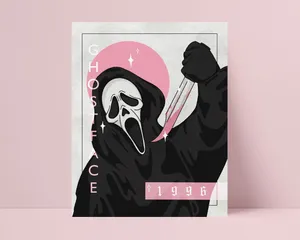 Ghostface Pink Backdrop Artwork1996 Wallpaper