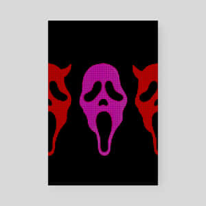 Ghostface Trio Pinkand Red Digital Art Wallpaper