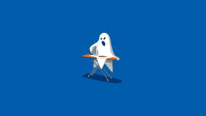 Ghostly Surpriseat School Desk Wallpaper