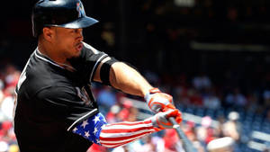 Giancarlo Stanton Cute Close Up Shot Wallpaper