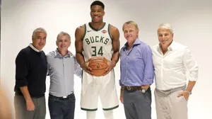 Giannis Antetokounmpo And Bucks' Owners Wallpaper