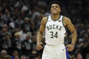 Giannis Antetokounmpo Winner's Face Wallpaper