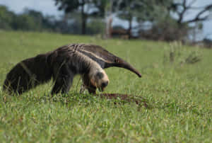 Giant Anteater Foragingin Grassland.jpg Wallpaper