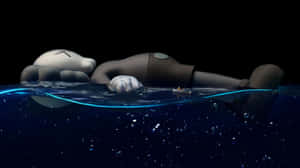 Giant Figure Floatingin Water Wallpaper