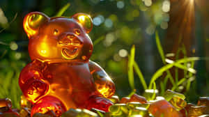 Giant Gummy Bear Sunlit Garden Wallpaper