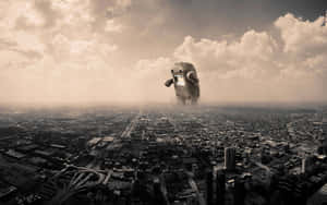 Giant Monster Over Cityscape Wallpaper