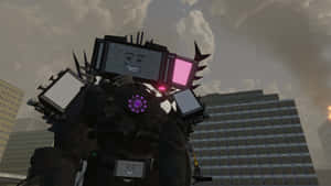 Giant_ Robot_ Television_ Head_ Cityscape Wallpaper