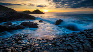 Giant's Causeway Sunset View Wallpaper