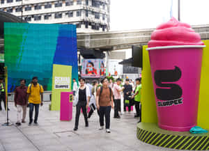 Giant Slurpee Promotion Outdoor Wallpaper