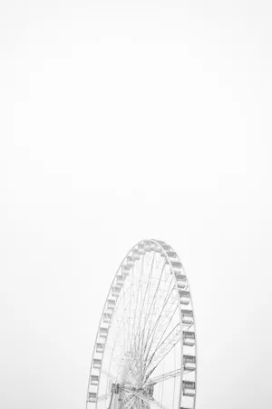 Gigantic Ferris Wheel In Cute White Aesthetic Wallpaper
