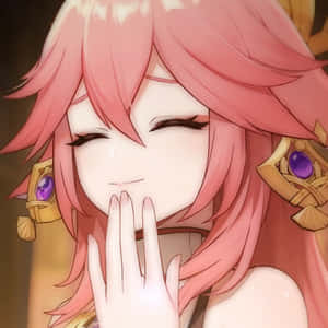 Giggling Yae Miko Pfp Wallpaper