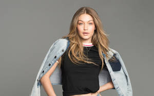 Gigi Hadid Denim Jacket Wallpaper