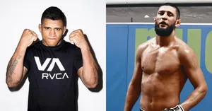 Gilbert Burns And Khamzat Chimaev Face-off In An Intense Mma Match Wallpaper
