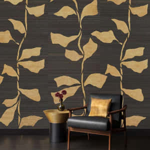 Gilded Details Inside An Office Wallpaper